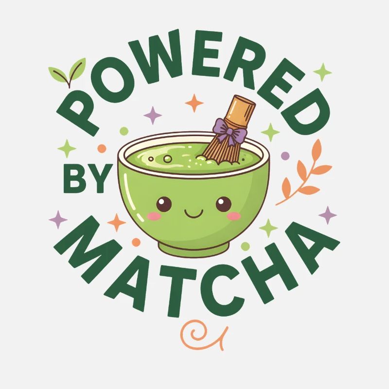 Powered By Matcha Funny Green Tea Matcha Lover