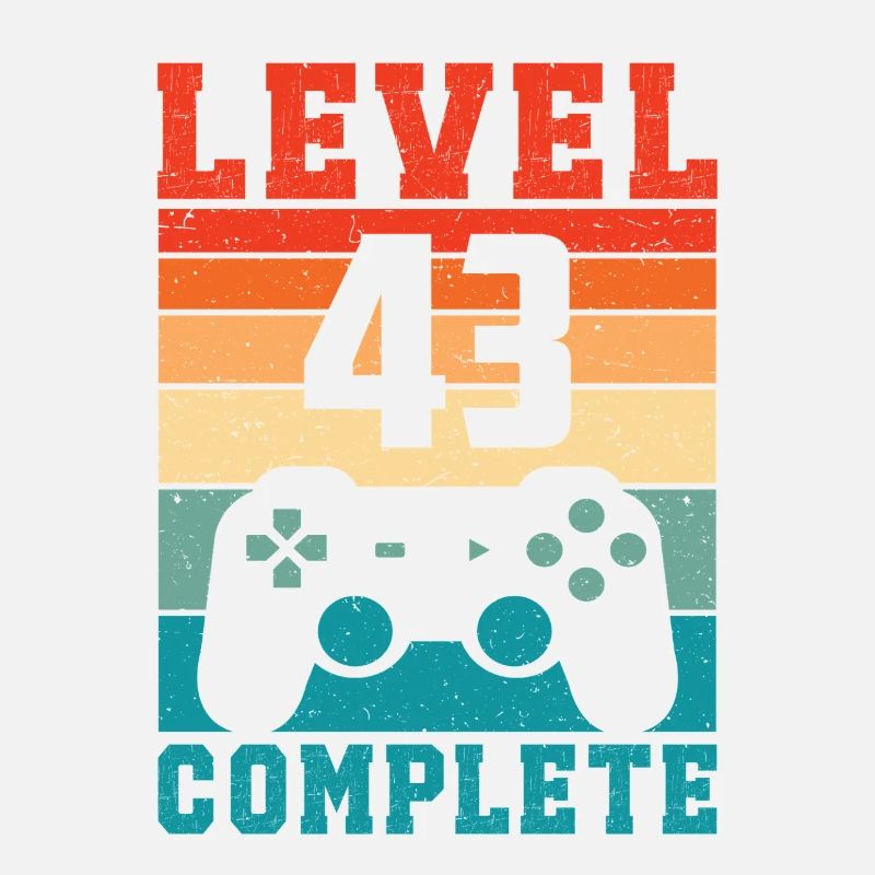 43rd Birthday Level 43 Complete 43 Years Gamer