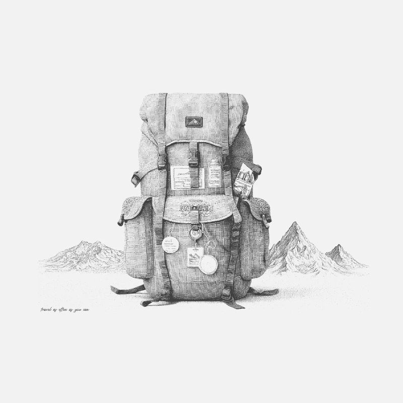 Robot on mountain range in the fog