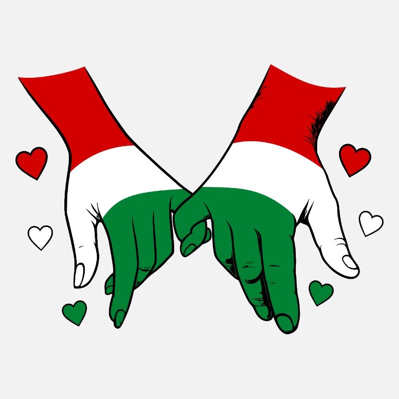 Drapeau hongrois main dans la main