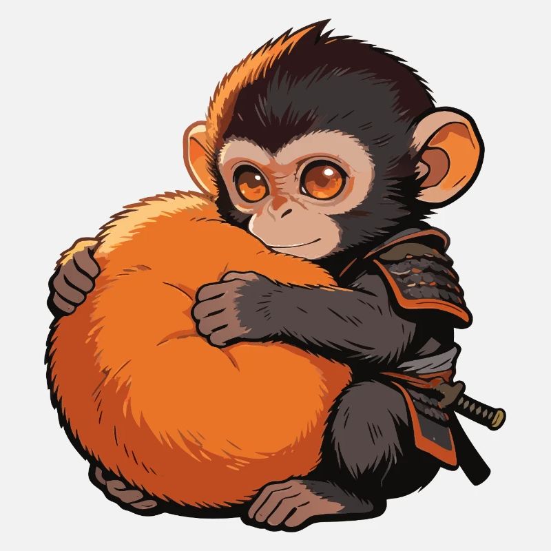 Süßer Baby Affe gibt Faustschlag Monkey Punch