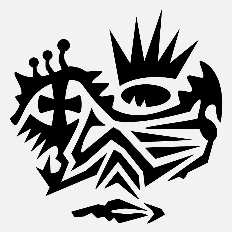 Gesicht Tattoo Tribal mit Kreuz