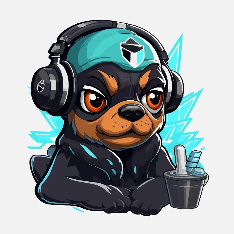 TechDog Neon Kopfhörer-Motiv