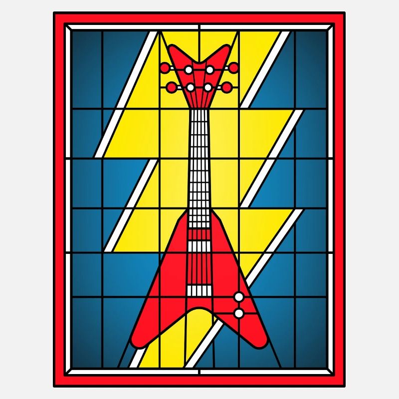 Glasmaleri-Gitarre mit Blitz