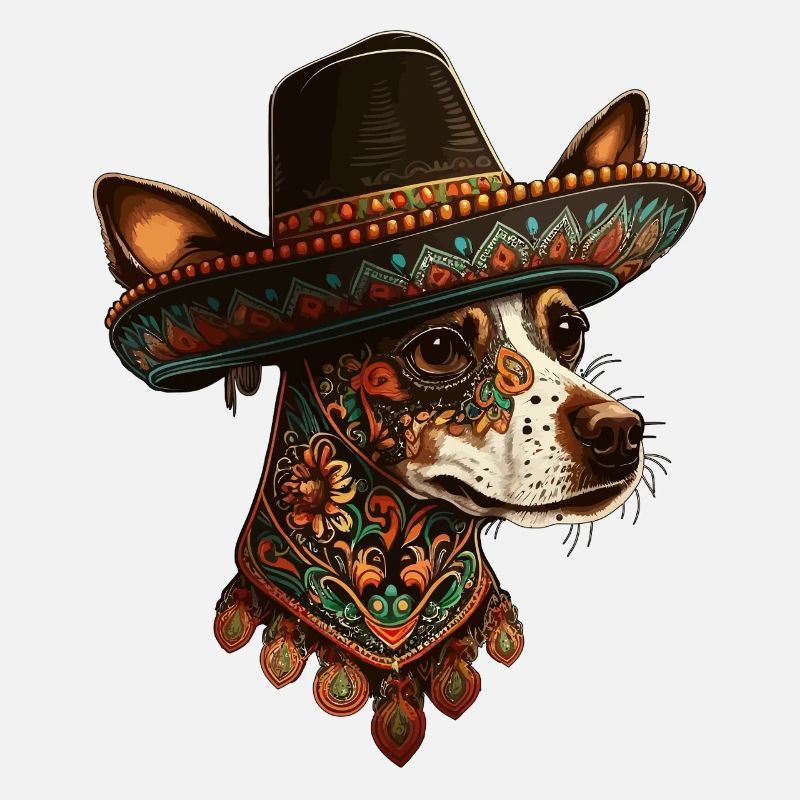 Dog Mexican Sugar Skull Sombrero Cinco De Mayo