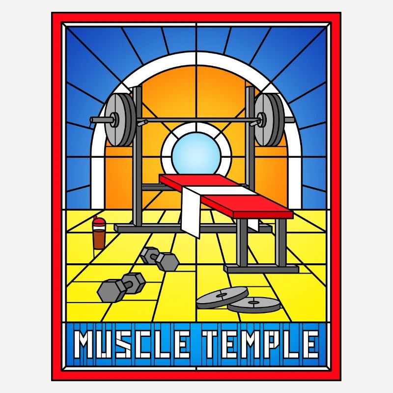 Muscle Temple Buntglas