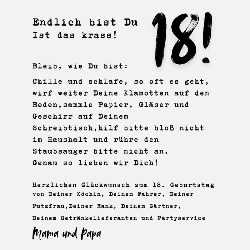 Endlich 18! 18. Geburtstag Geschenkidee 