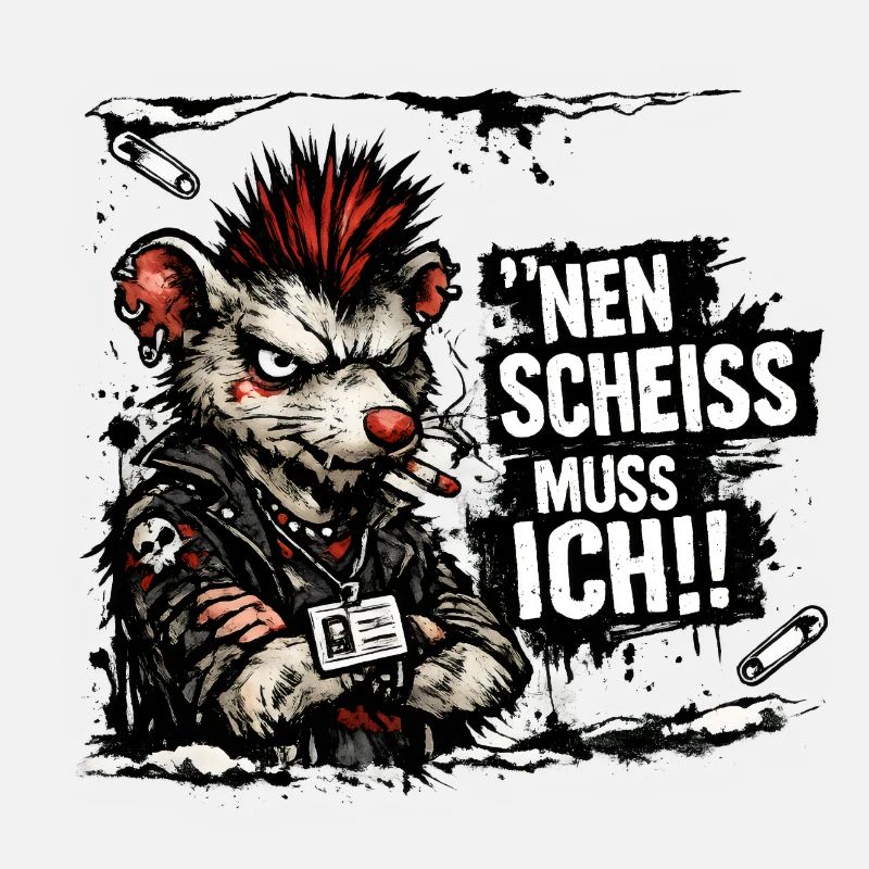 Nen Scheiss muss ich frecher Spruch Mittelfinger