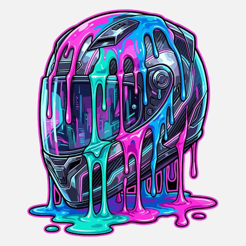 Abstract helmet with color flow