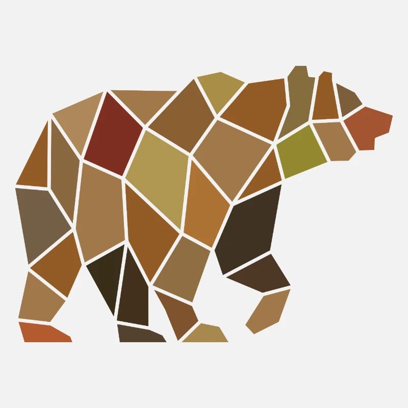 Geometric Bear from Mosaic Polygon