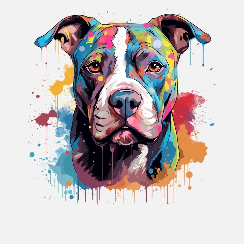 Art éclaboussant coloré de Pitbull Dog