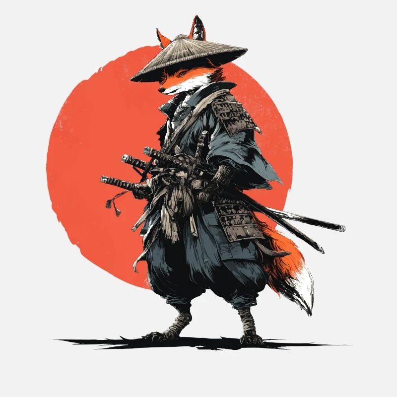 Fox Samurai under Ember Sun