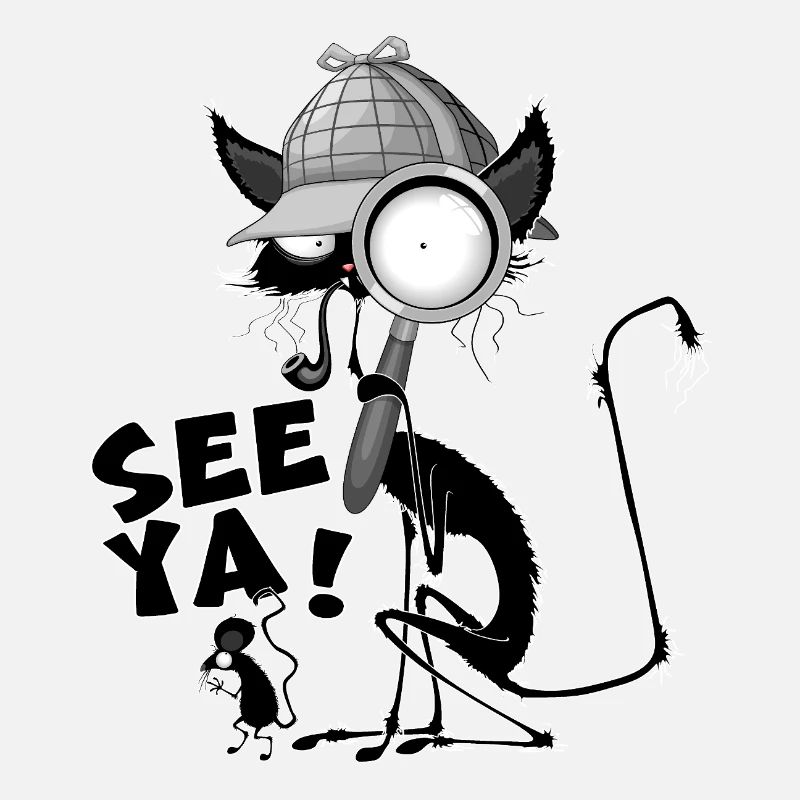 "SEE YA!" Black Cat and Mouse Funny Meme