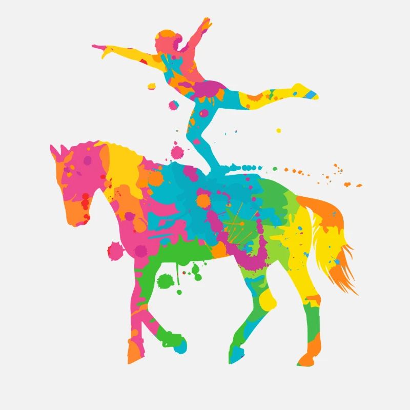 Cavalier Cheval Coloré Volti