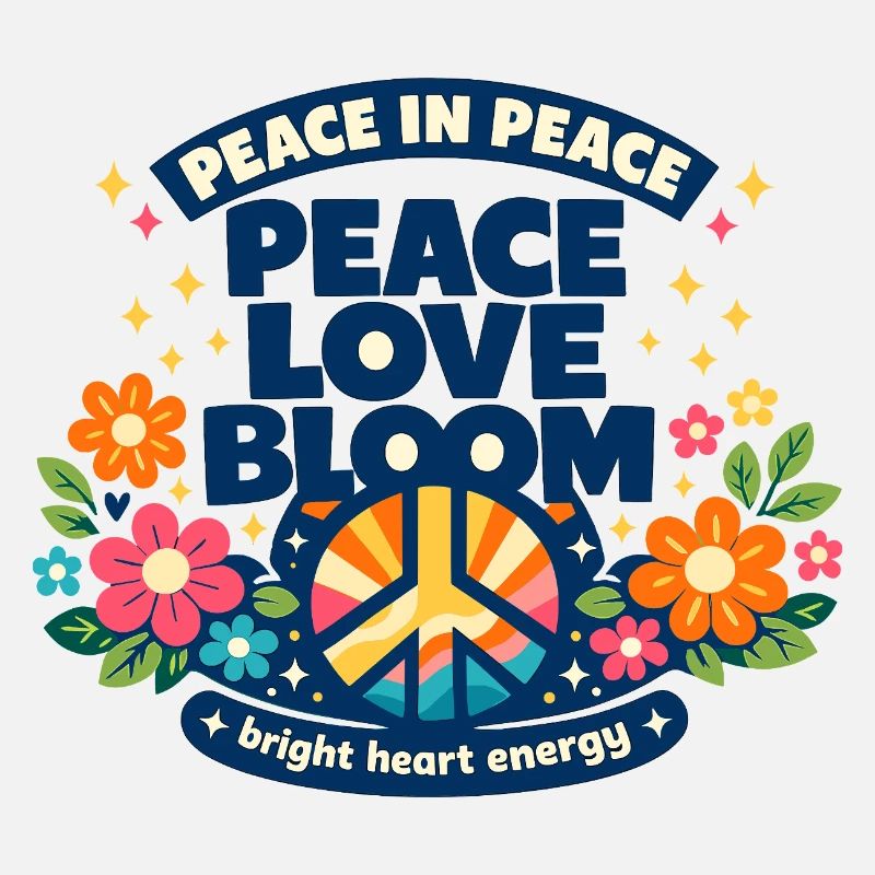 Peace Love Bloom Blumen Peace Boho Statement