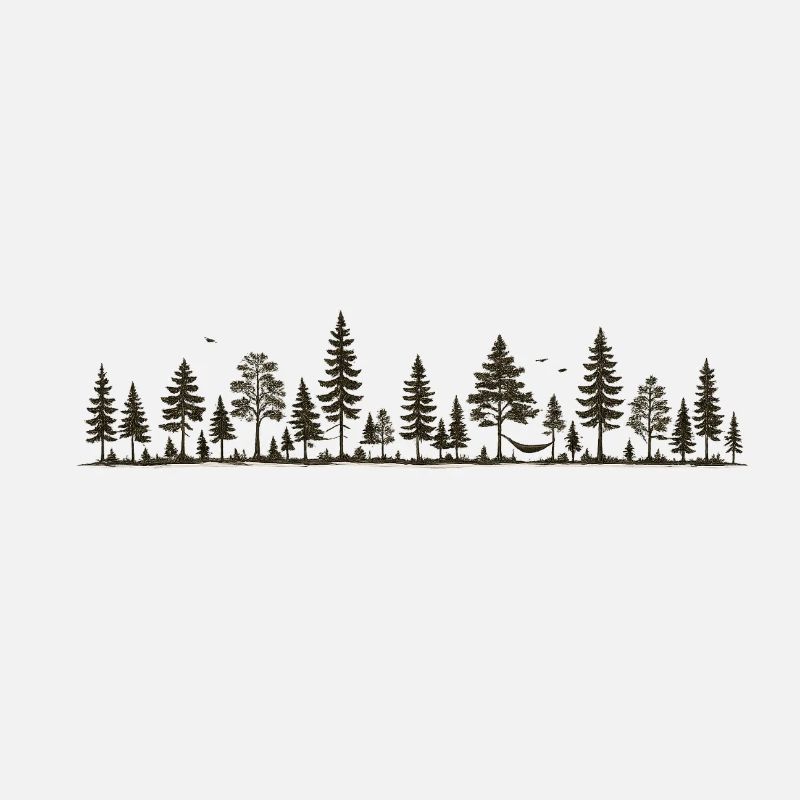 Forest silhouette tree line