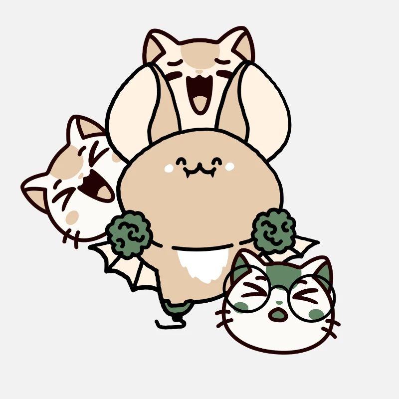 Kawaii-Schläger mit Beinprothese und Katzentrupp