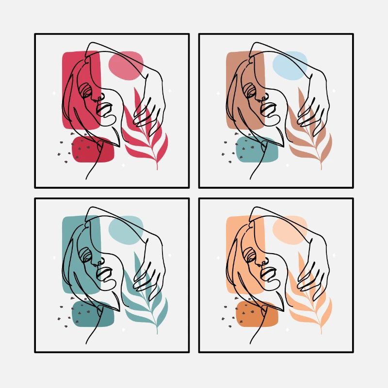 Minimalist Line Art Women Face Artwork