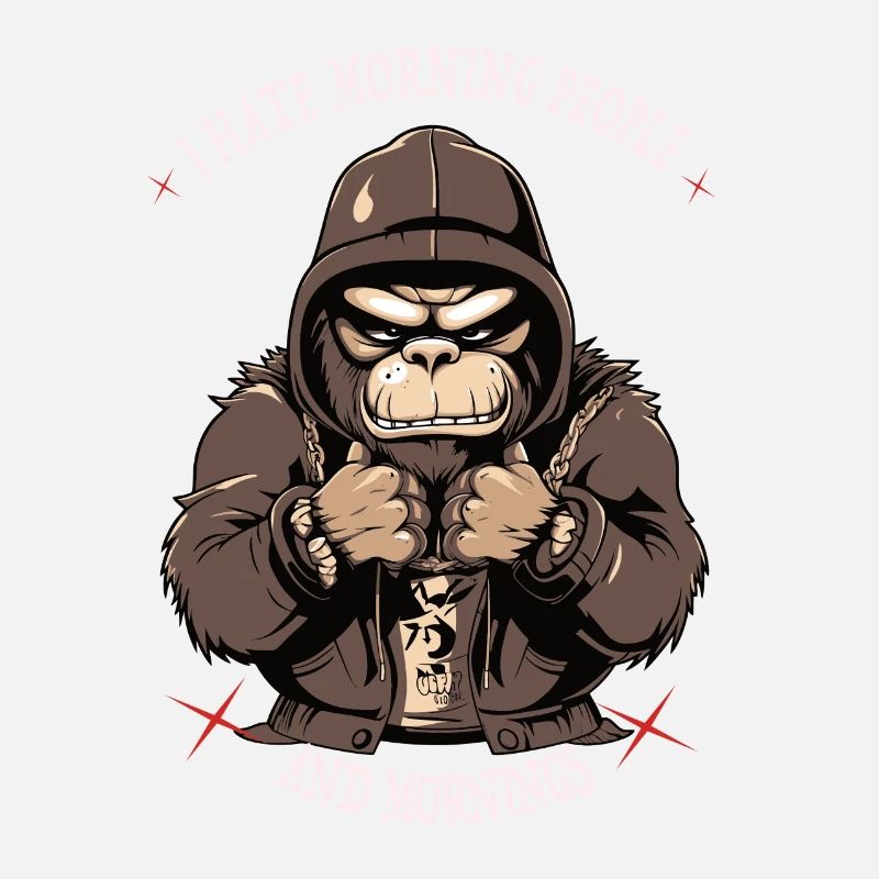 Monkey Affe Morgenmuffel - I hate morning people