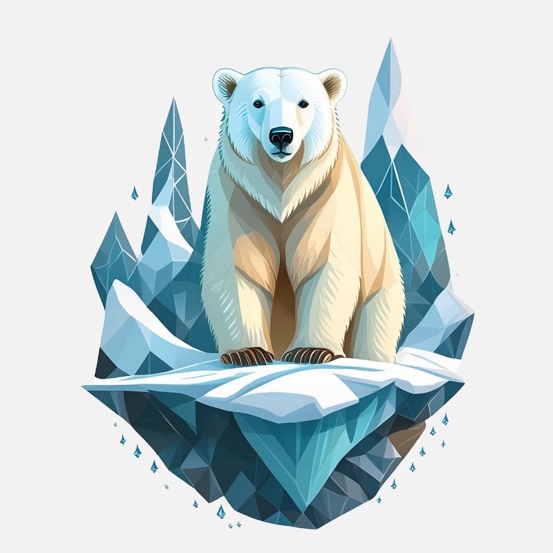 Polar bear on ice floe in climate change