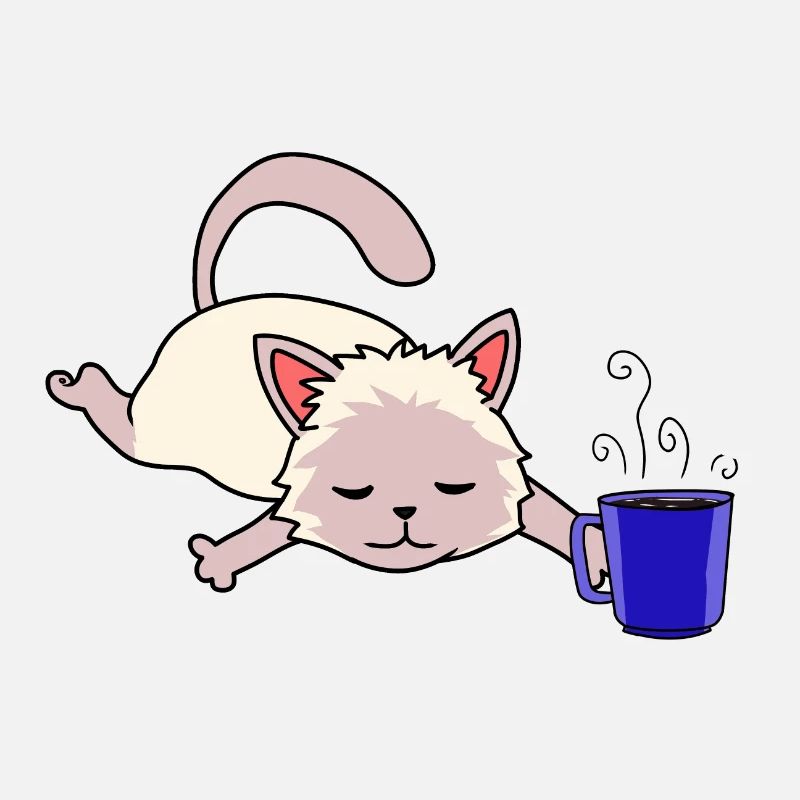 Montag Morgen Katze Morgenmuffel Kaffee