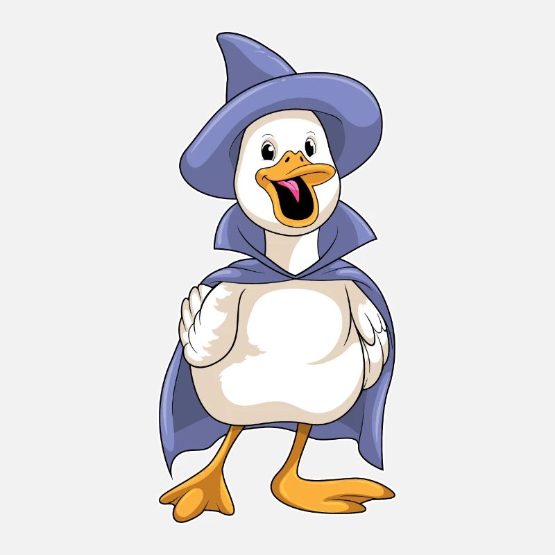 Ente als Hexe mit Hut
