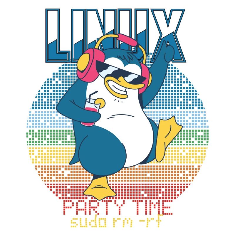 Linux Party Sudo Root Geek Admin Penguin Nerd Prog
