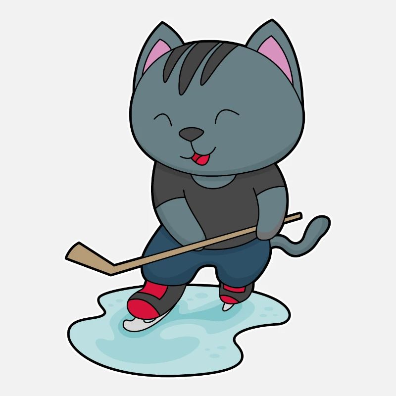 Katze Eishockey Eishockeyschläger