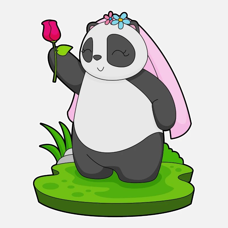 Panda Braut Rose Hochzeit