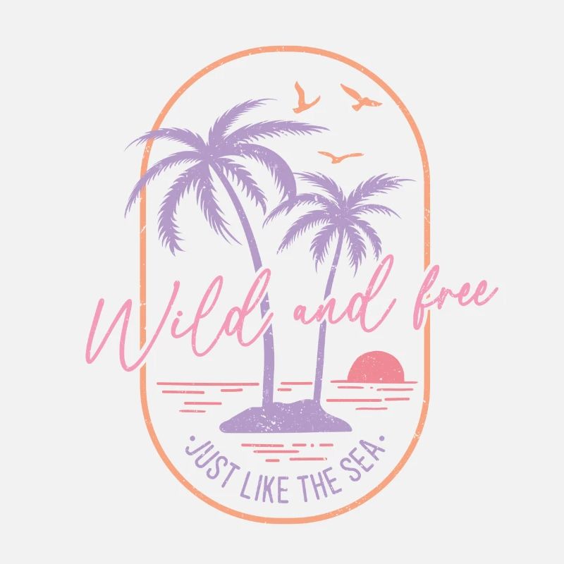 Cette conception comporte la citation amusante 'WILD AND FRE