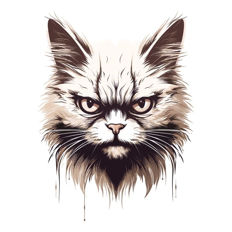 Chat agacé Chat Face Evil House Chat