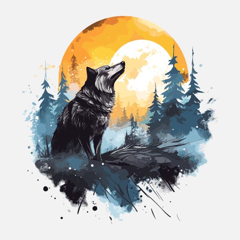 Aquarell Wolf