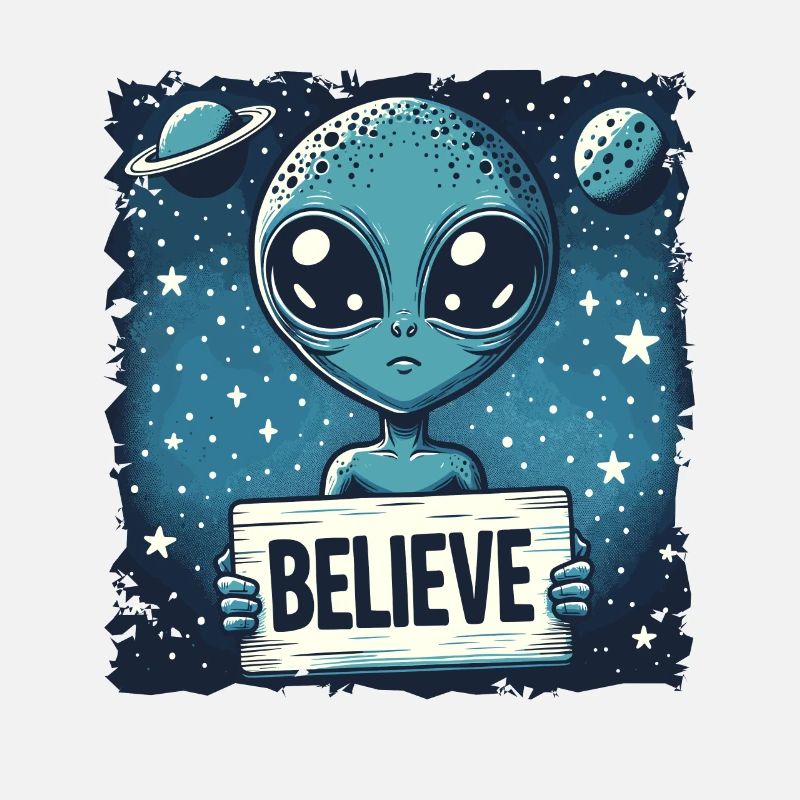 Drôle Alien Alien Croire