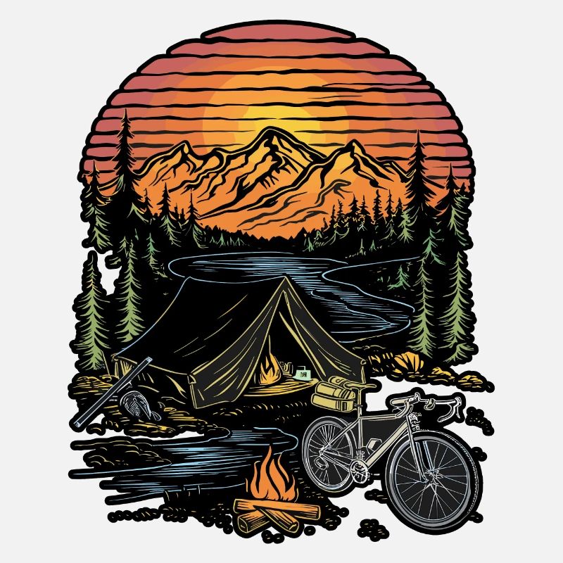 Bicycle Camping Camping Mountains Nature Excursion