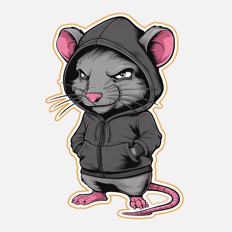 Rat cool dans un sweat à capuche élégant - Funny Animals