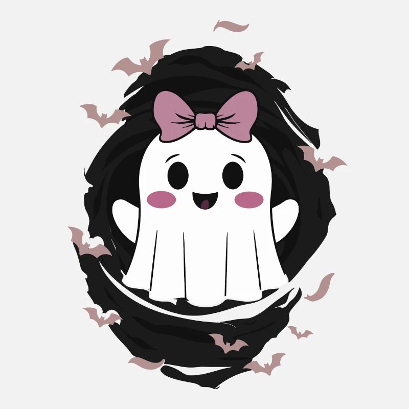Fantôme mignon avec des chauves-souris