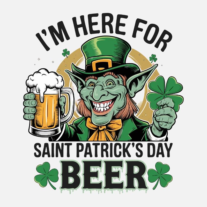St. Patrick`s Day Beer Leprechaun Kobold Bier