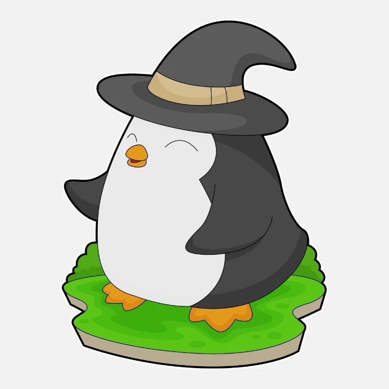 Pinguin Halloween Hexe