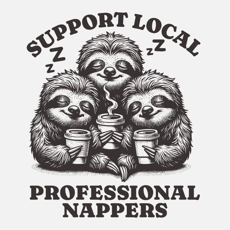 Support Local Professional Nappers Funny Sloth