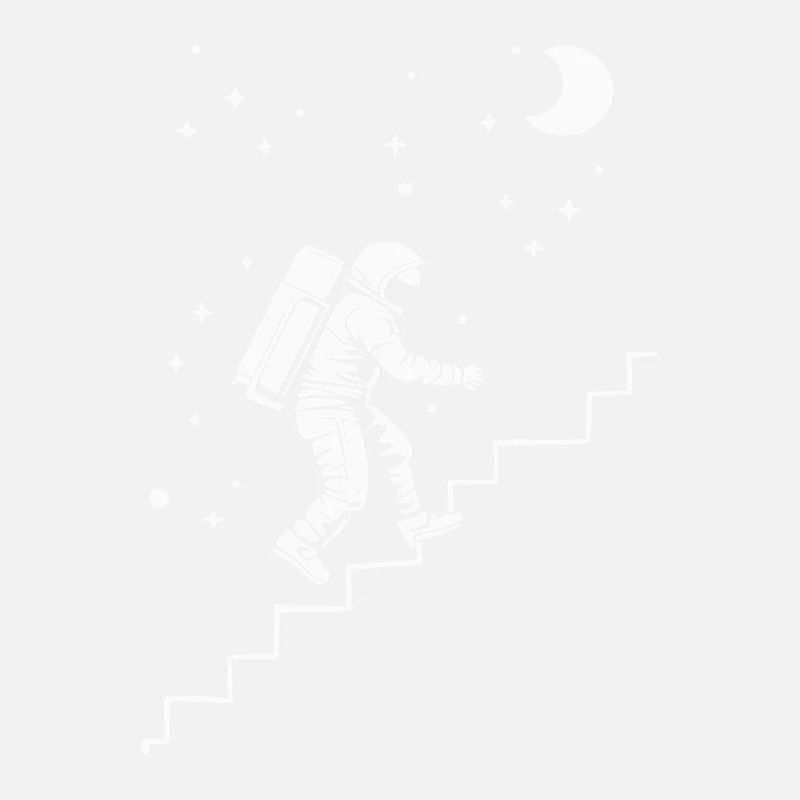 Astronaute dans les escaliers style spatial