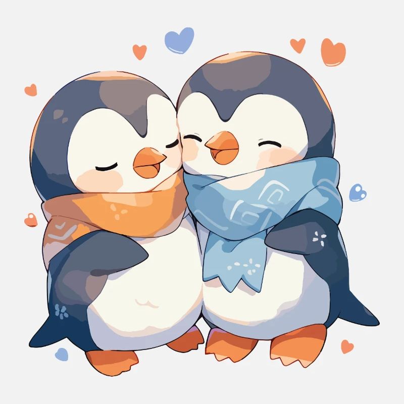 Pinguin Herz Liebe Süß Umarmung Pinguinliebe