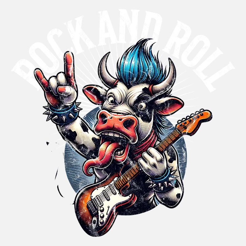 Kuh Rock and Roll Gitarrist E Gitarre