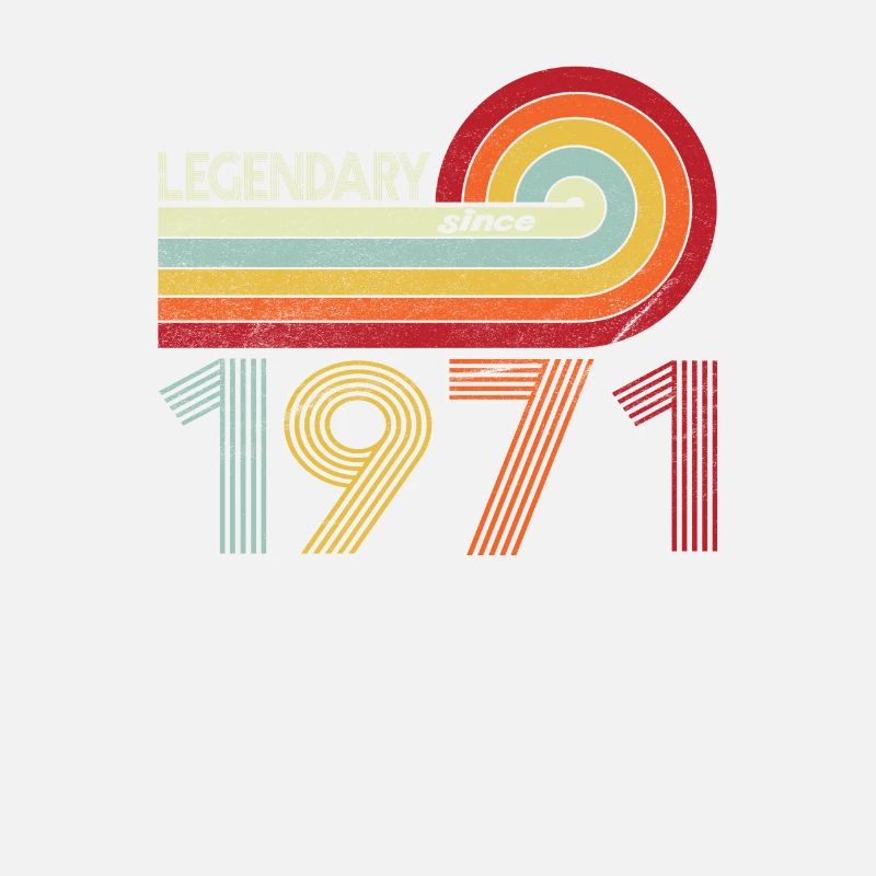 1971 Geburtstag Legendary since Vintage Rainbow