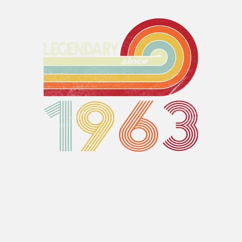 1963 Birthday Legendary since Vintage Rainbow