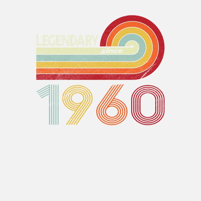 1960 Geburtstag Legendary since Vintage Rainbow