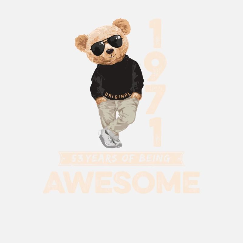 1971 Birthday Teddy Bear Being Awesome Orignal