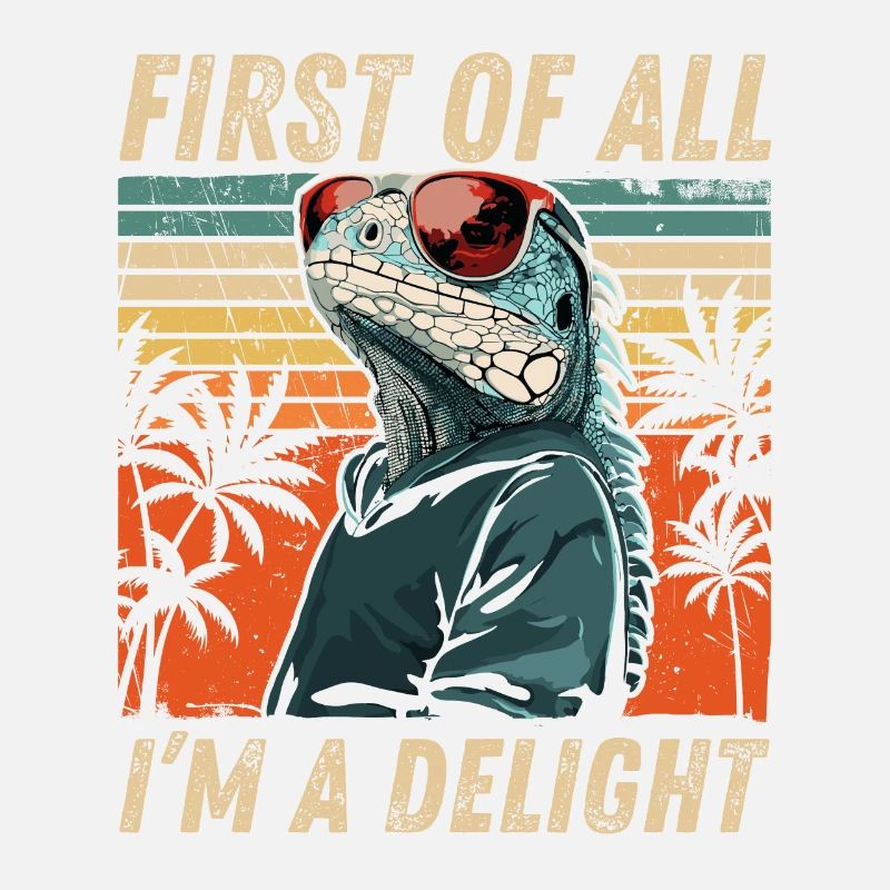 Iguane sarcastique - Style tropical décontracté