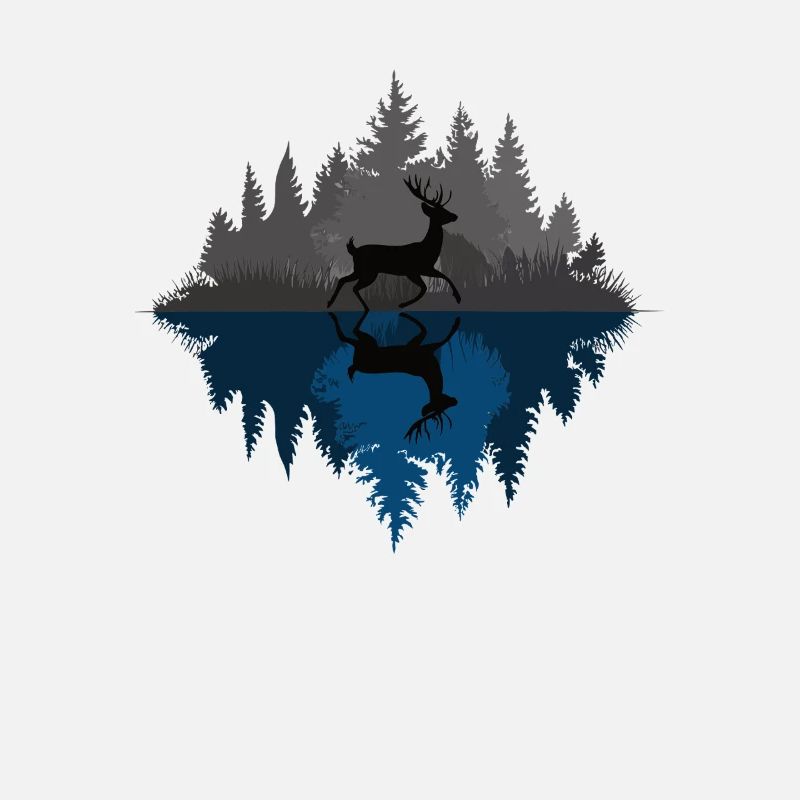 Hirsch im dunklen Wald