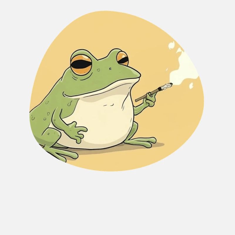 Kiffender Frosch - Chilliger Grasraucher