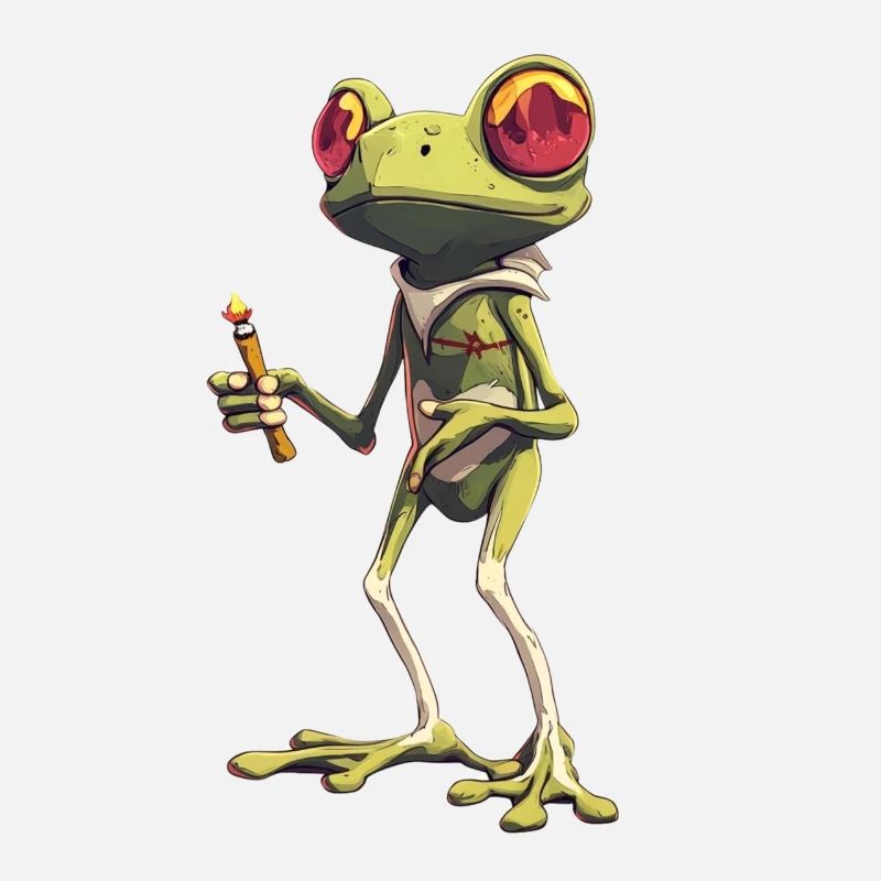 Frog with Joint and Red Eyes - Weed Frog